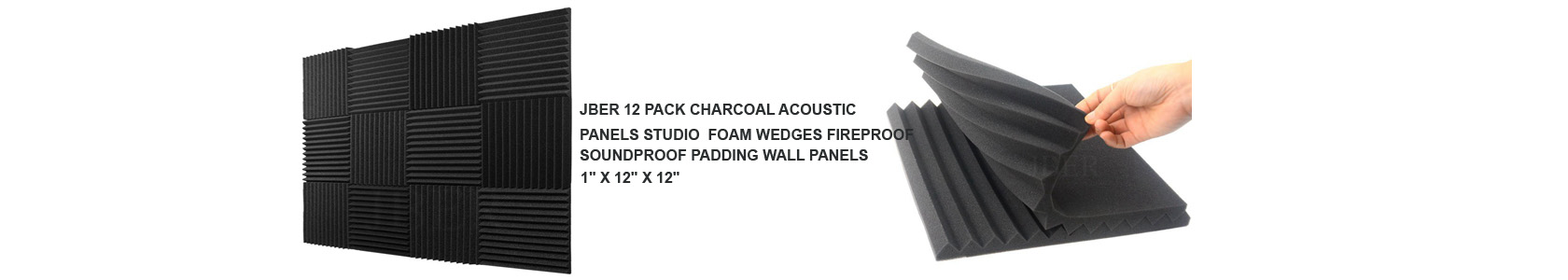 4 Pack Acoustic Foam Bass Trap Studio Foam 12 X 7 X 7 Soundproof Padding  Wall