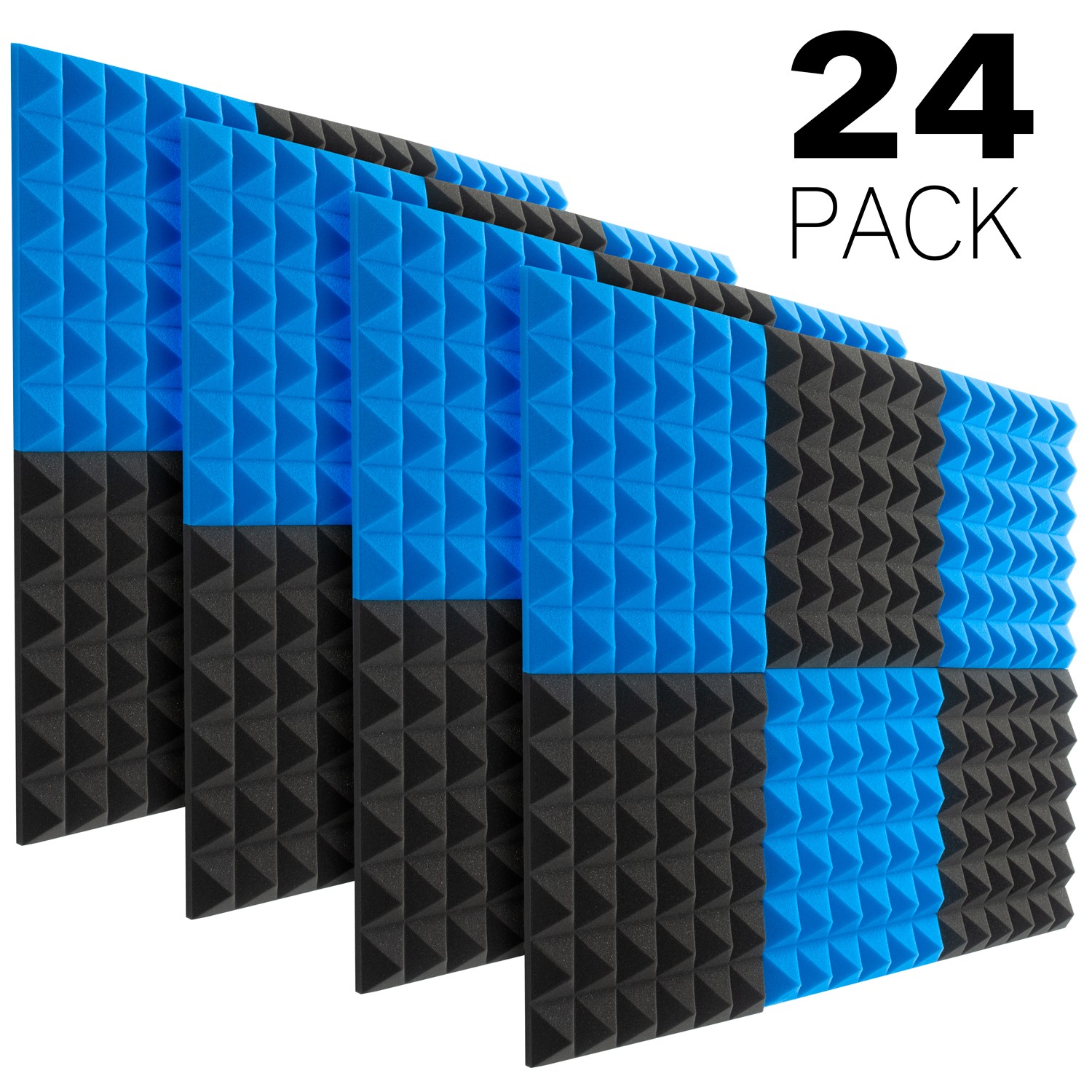 12 Pack Acoustic Panels Studio Soundproofing Foam Wedges Wall Foam Tiles  Sound Proof Sound Insulation Absorbing 12 X 12 X 1
