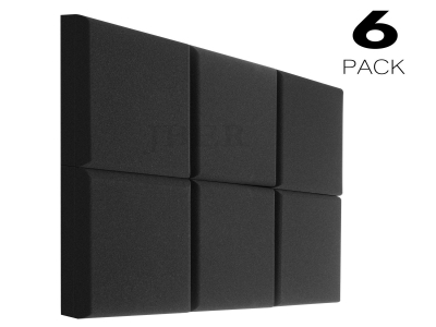 JBER Acoustic Studio Foam, 6 Pack 2" X 12" X 12" Round C-Panel Sound Foam Panels Soundproofing Treatment Studio Wall Padding Sound Absorbing Fireproof Pyramid Wedge Tiles