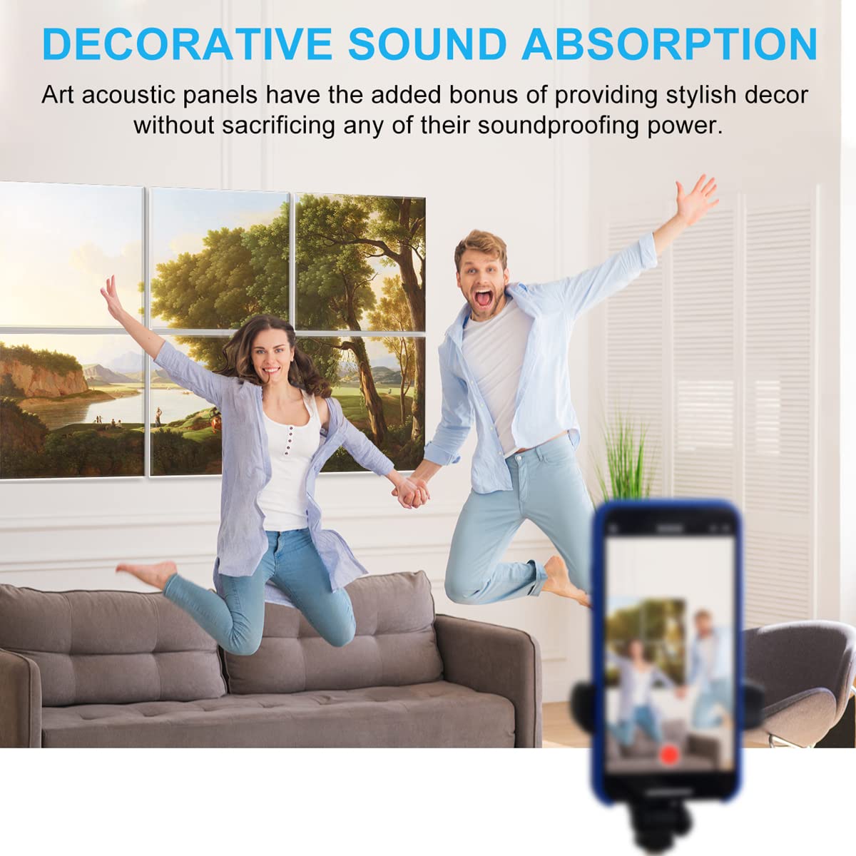 JBER Art Acoustic Panels 6 Pack Self Adhesive（Series 1）