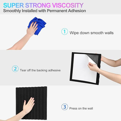 JBER Acoustic Foam Panels Wedge-shaped Self-Adhesive