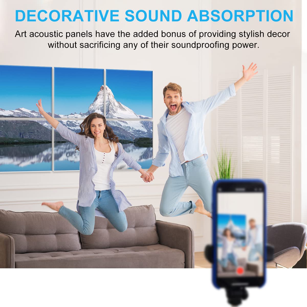 JBER Art Acoustic Panels 6 Pack Self Adhesive（Series 1）