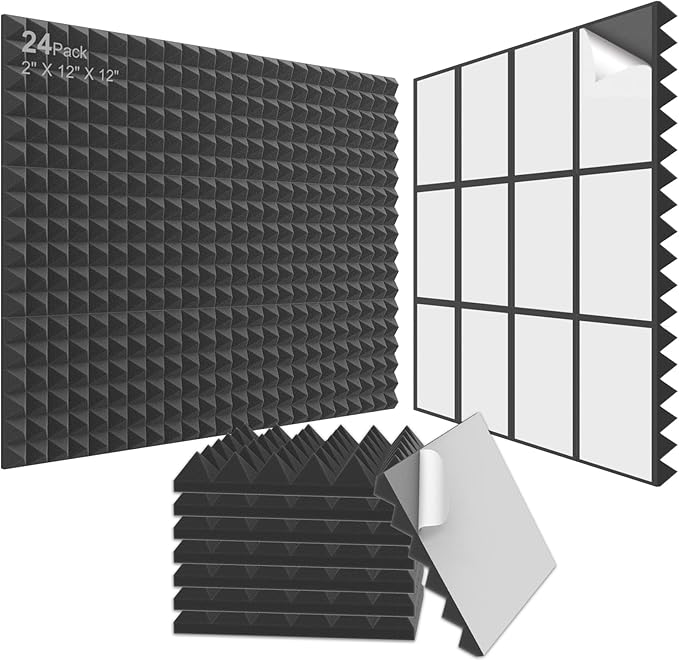JBER Acoustic Foam Panels Pyramid Self-Adhesive