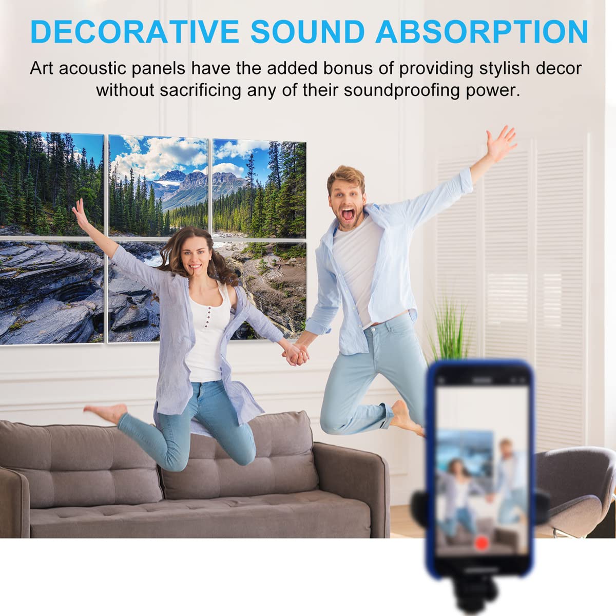 JBER Art Acoustic Panels 6 Pack Self Adhesive（Series 1）