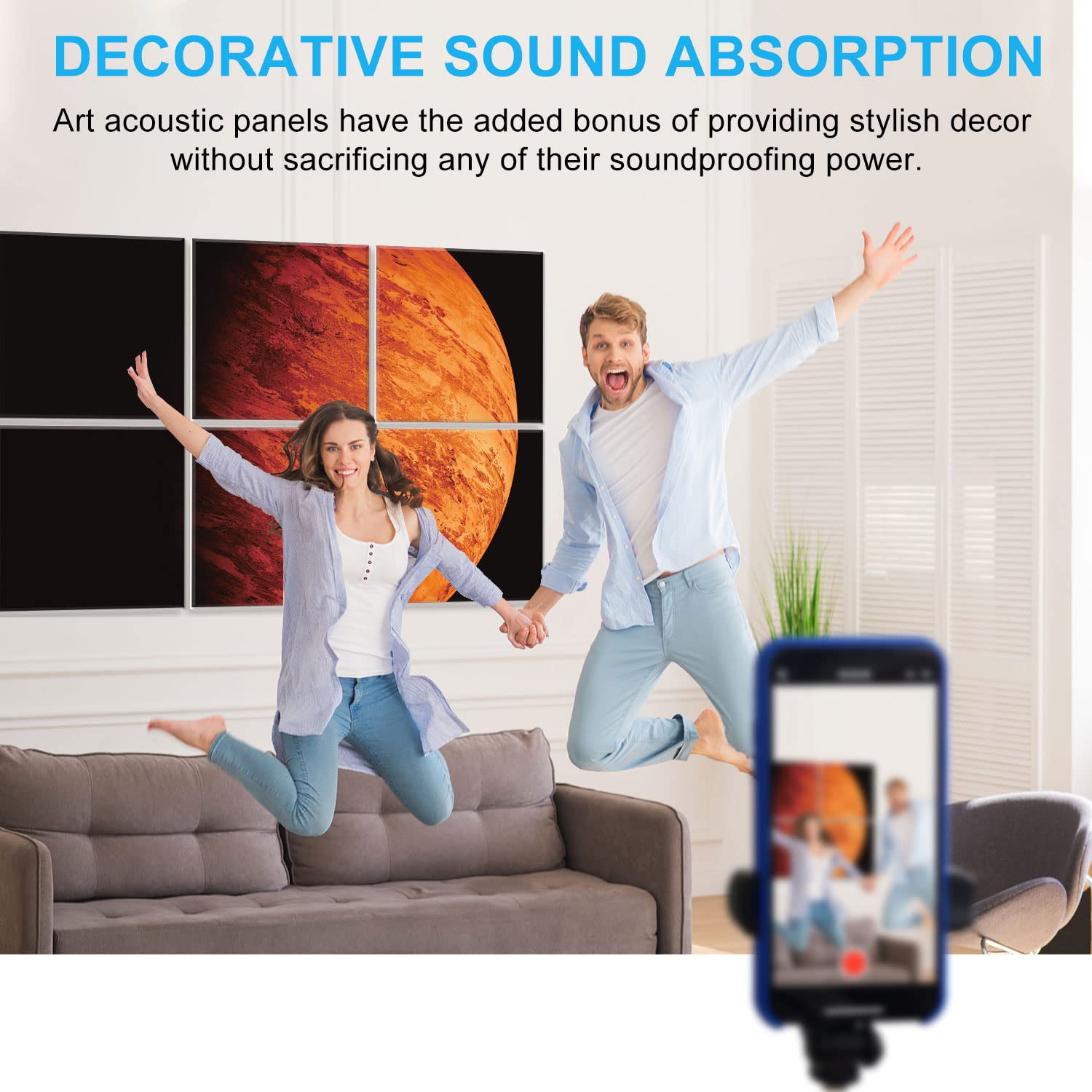 JBER Art Acoustic Panels 6 Pack Self Adhesive（Series 1）