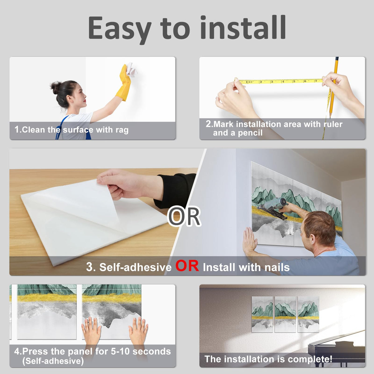 JBER Art Acoustic Panels 6 Pack Self-Adhesive（Series 6）