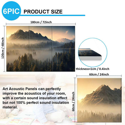 JBER Art Acoustic Panels 6 Pack Self Adhesive（Series 1）