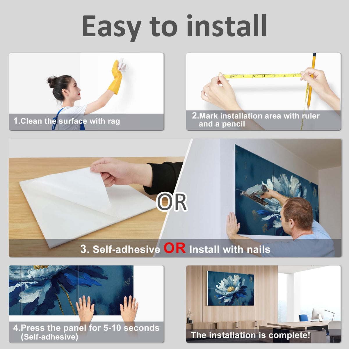 JBER Art Acoustic Panels 6 Pack Self-Adhesive（Series 5）
