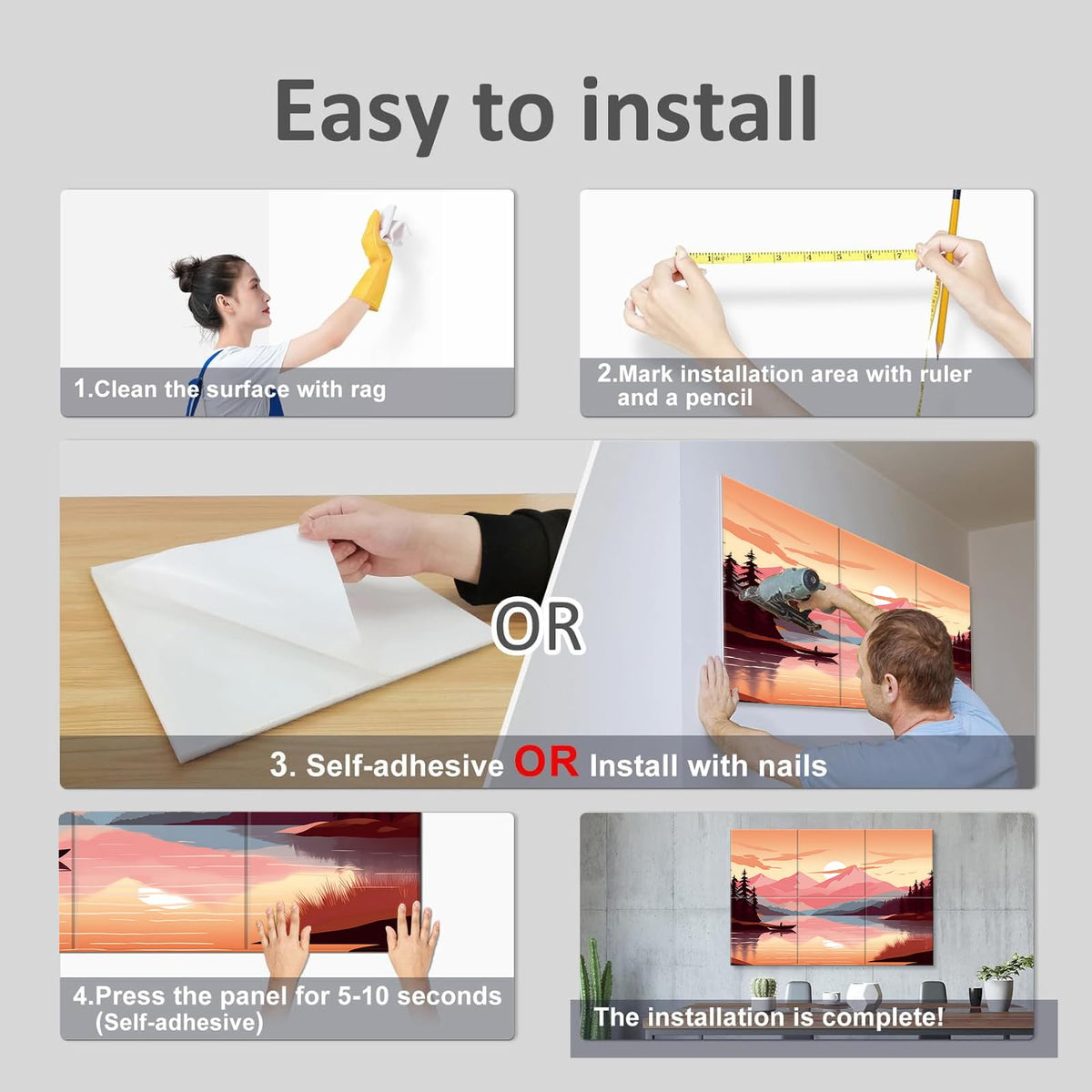 JBER Art Acoustic Panels 6 Pack Self-Adhesive（Series 3）