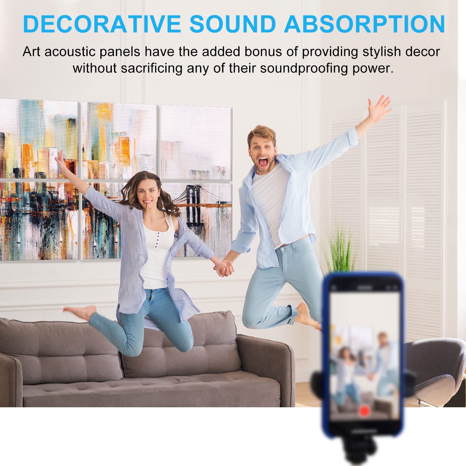 JBER Art Acoustic Panels 6 Pack Self Adhesive（Series 1）