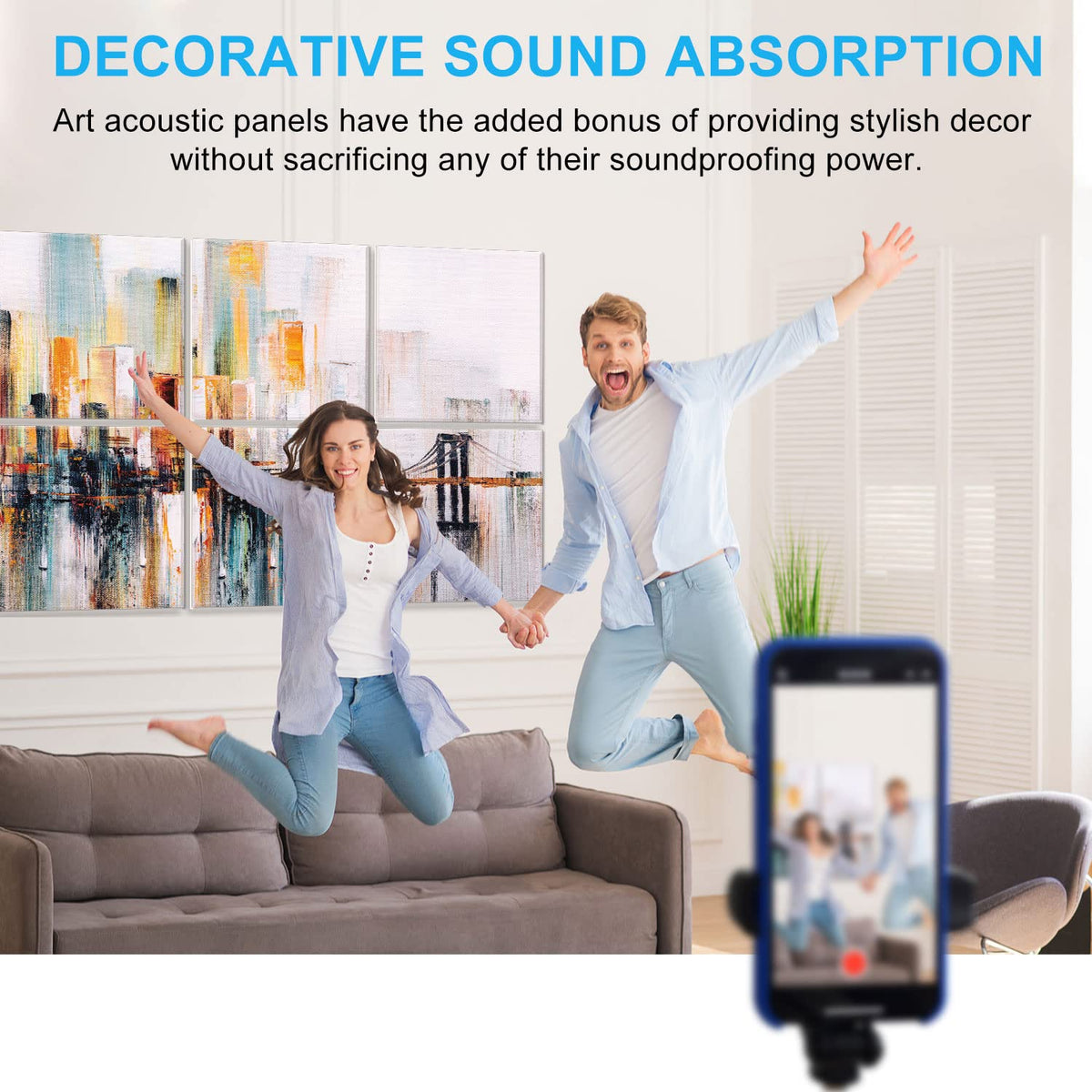 JBER Art Acoustic Panels 6 Pack Self Adhesive（Series 1）