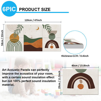JBER Art Acoustic Panels 6 Pack Self-Adhesive（Series 2）