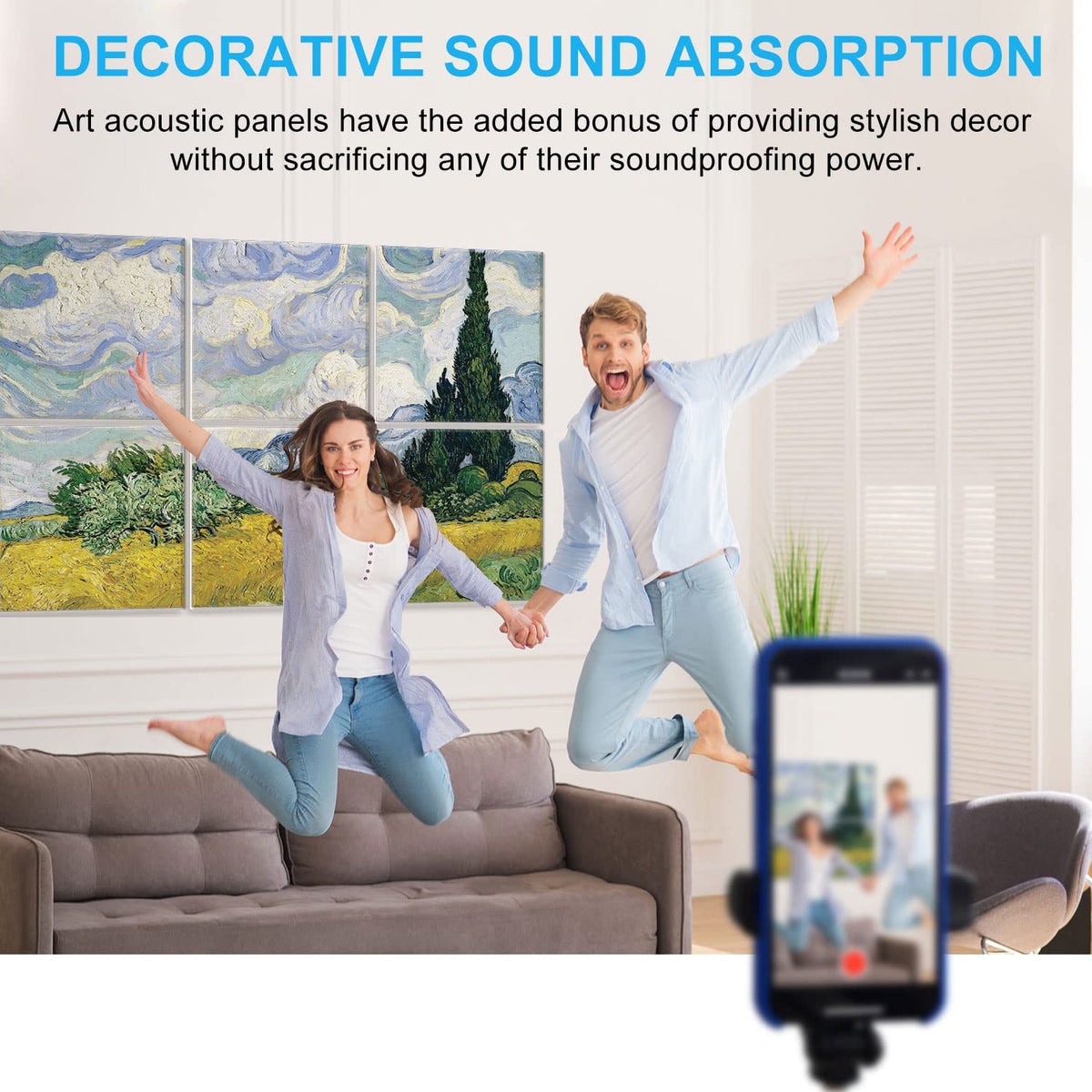 JBER Art Acoustic Panels 6 Pack Self Adhesive（Series 1）