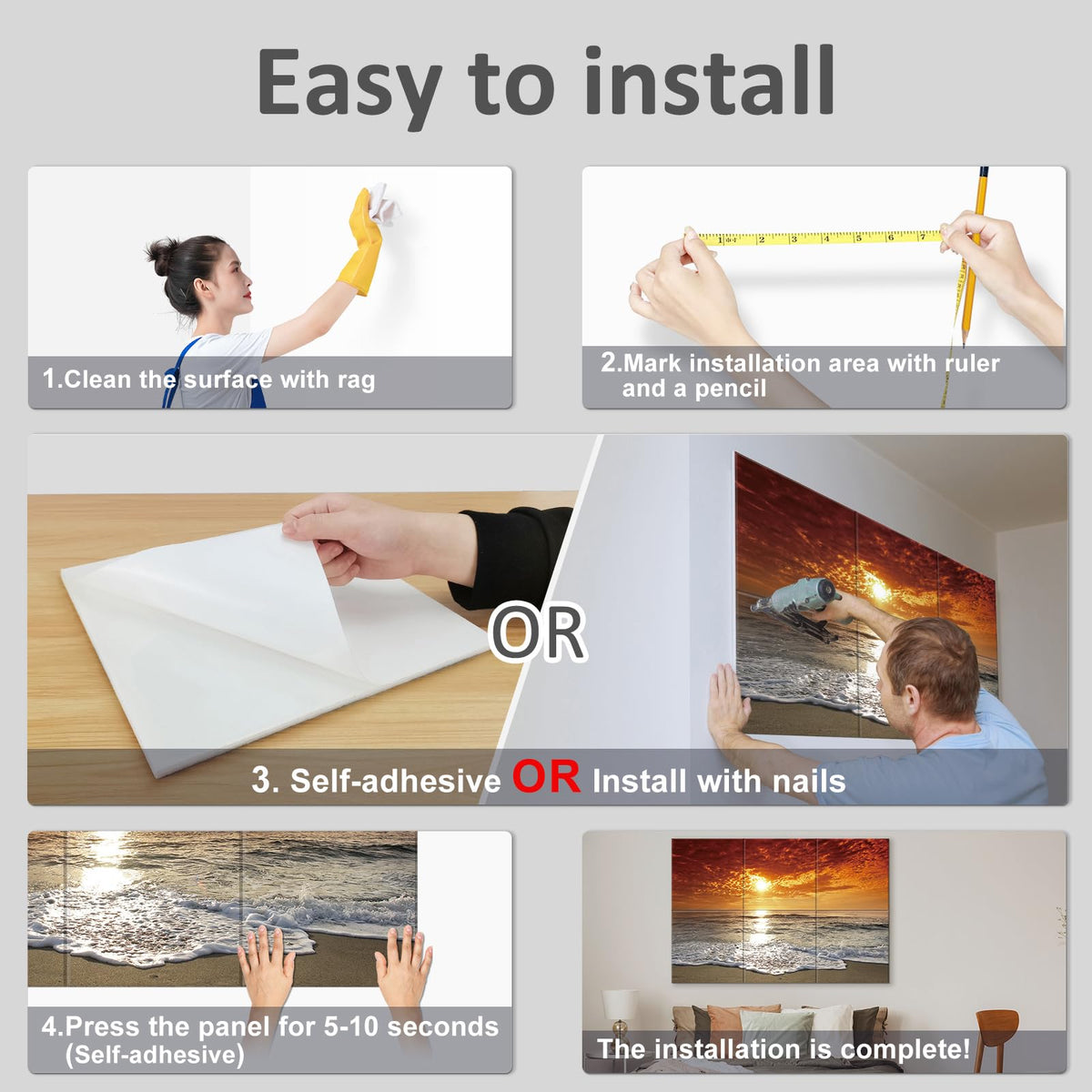 JBER Art Acoustic Panels 6 Pack Self-Adhesive（Series 4）
