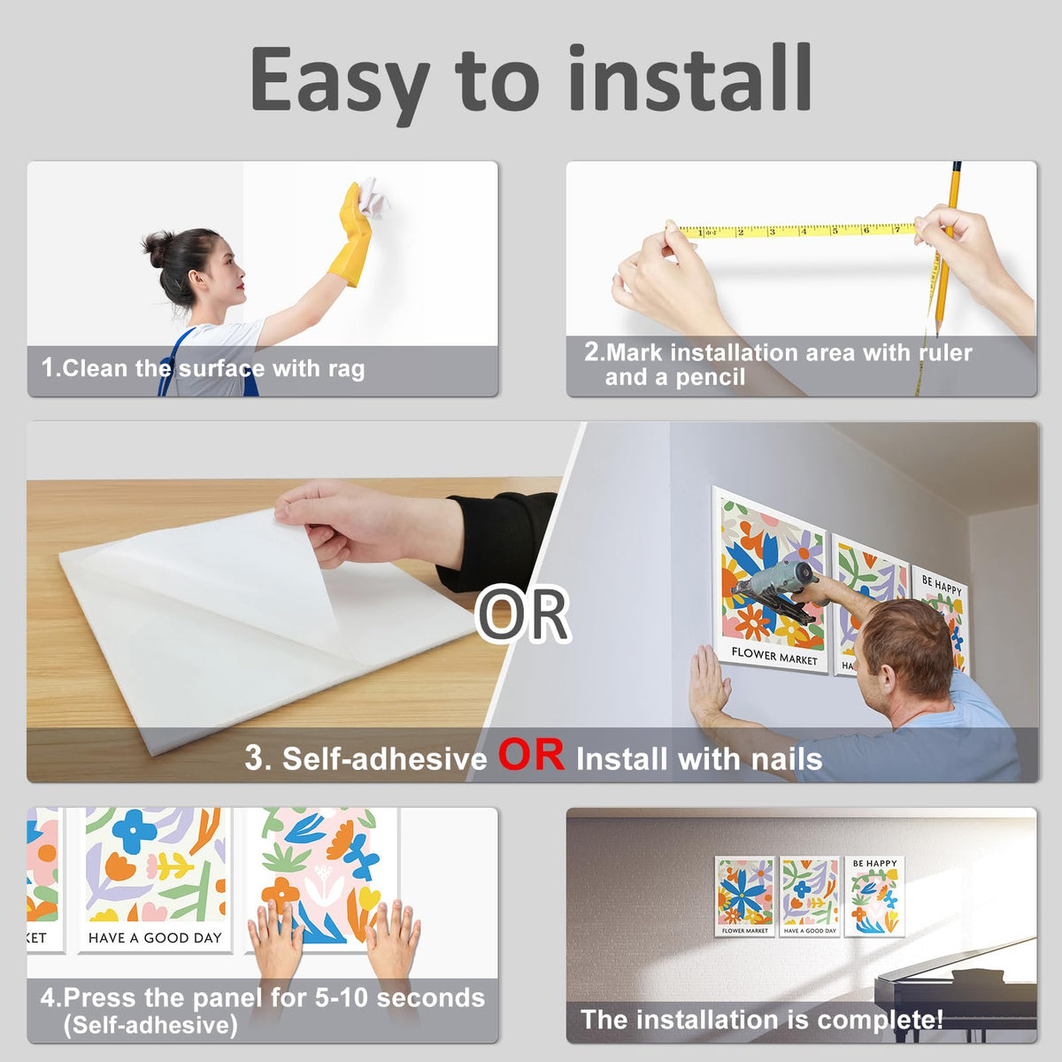 JBER Art Acoustic Panels 6 Pack Self-Adhesive（Series 6）