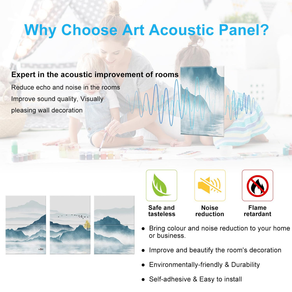 JBER Art Acoustic Panels 6 Pack Self-Adhesive（Series 2）