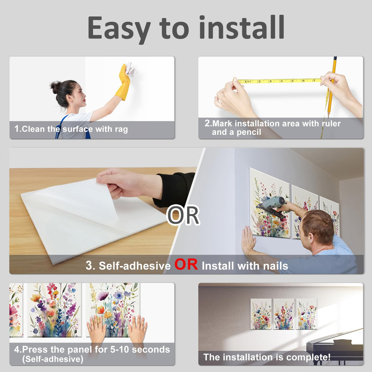 JBER Art Acoustic Panels 6 Pack Self-Adhesive（Series 6）