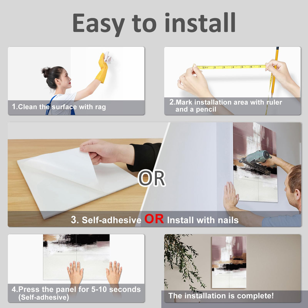 JBER Art Acoustic Panels 6 Pack Self-Adhesive（Series 6）