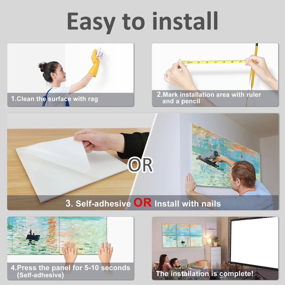 JBER Art Acoustic Panels 6 Pack Self-Adhesive（Series 2）