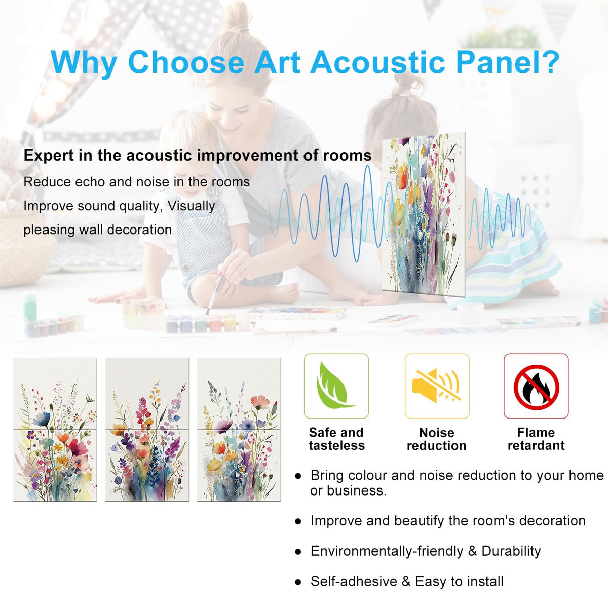JBER Art Acoustic Panels 6 Pack Self-Adhesive（Series 2）