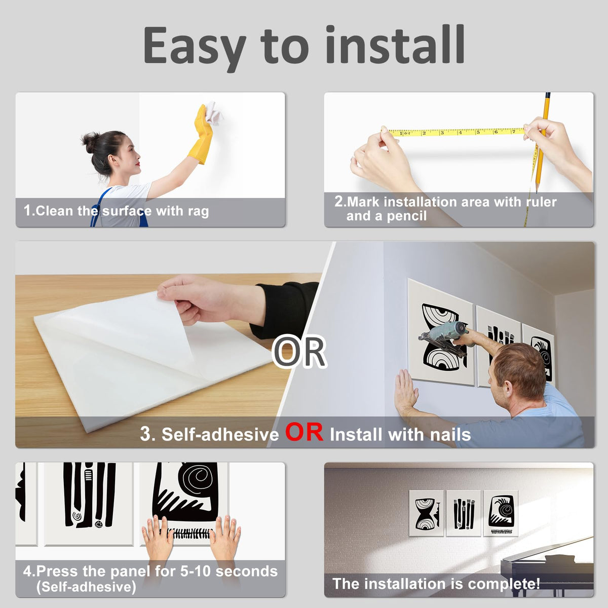 JBER Art Acoustic Panels 6 Pack Self-Adhesive（Series 6）