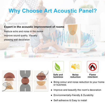 JBER Art Acoustic Panels 6 Pack Self-Adhesive（Series 2）
