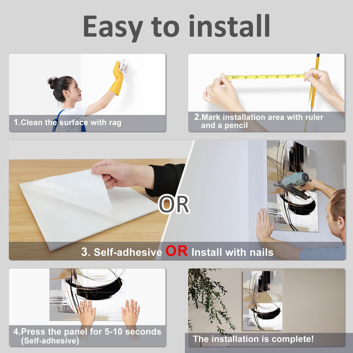 JBER Art Acoustic Panels 6 Pack Self-Adhesive（Series 6）