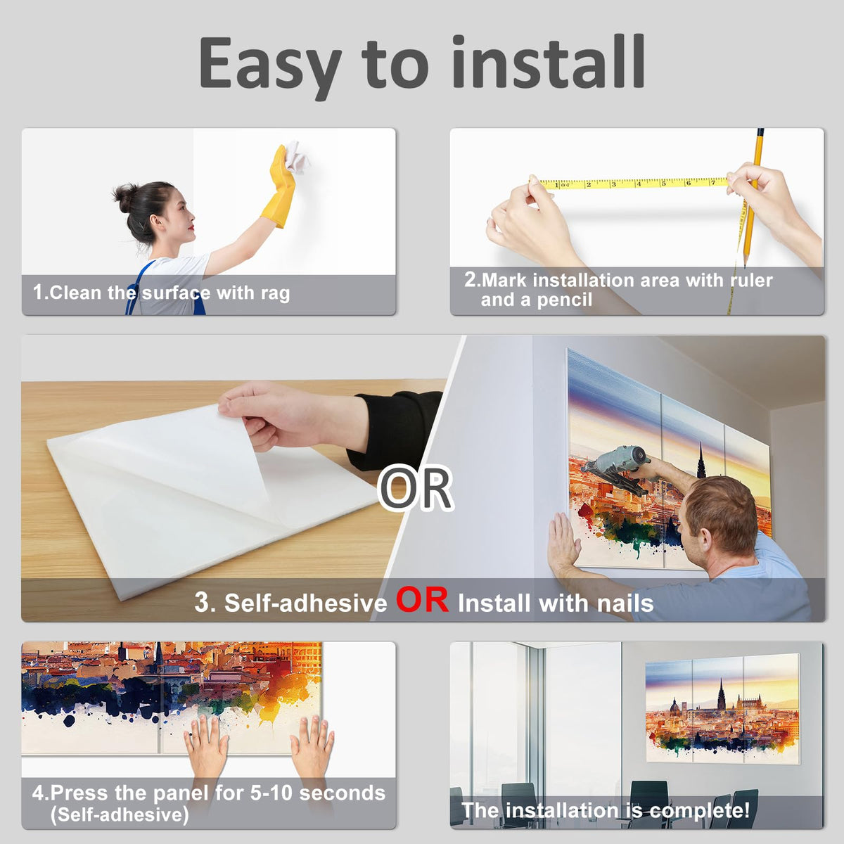 JBER Art Acoustic Panels 6 Pack Self-Adhesive（Series 4）