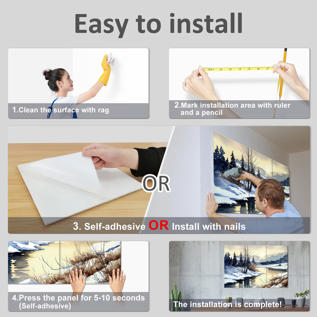 JBER Art Acoustic Panels 6 Pack Self-Adhesive（Series 4）
