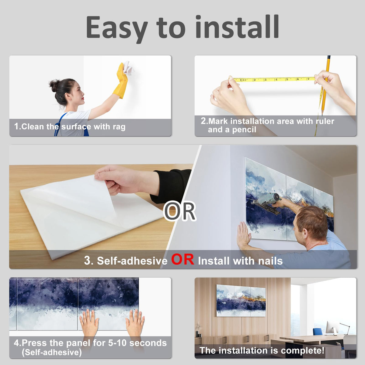 JBER Art Acoustic Panels 6 Pack Self-Adhesive（Series 2）