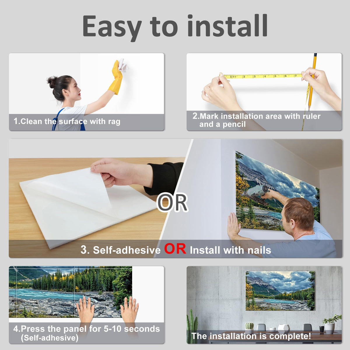 JBER Art Acoustic Panels 6 Pack Self-Adhesive（Series 4）