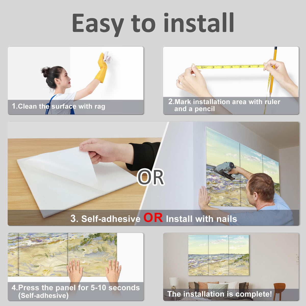 JBER Art Acoustic Panels 6 Pack Self-Adhesive（Series 6）