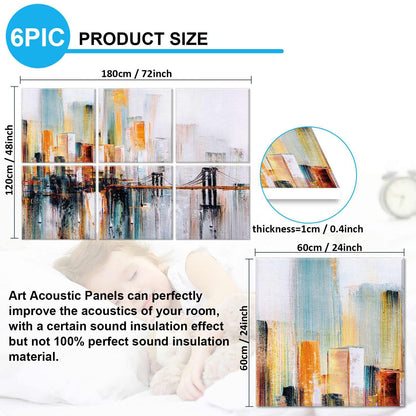 JBER Art Acoustic Panels 6 Pack Self Adhesive（Series 1）