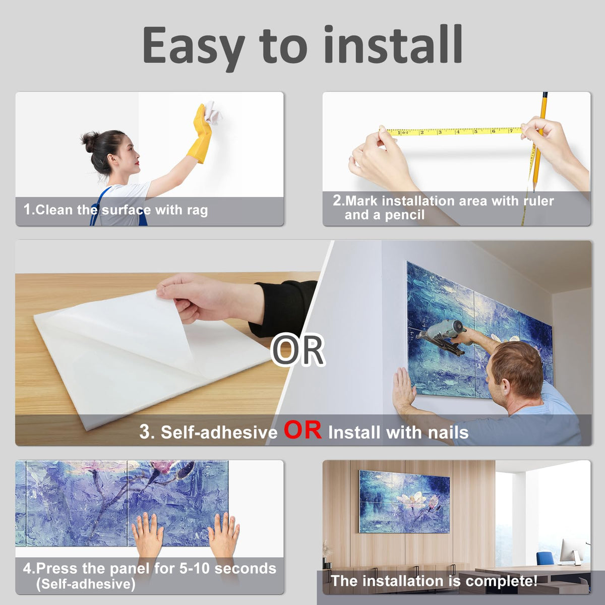 JBER Art Acoustic Panels 6 Pack Self-Adhesive（Series 5）