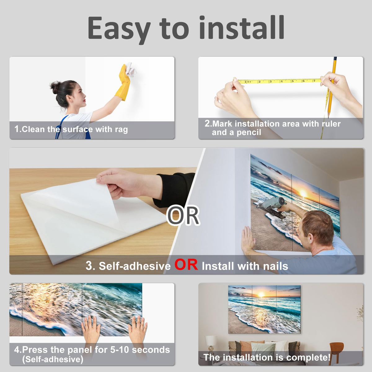 JBER Art Acoustic Panels 6 Pack Self-Adhesive（Series 4）