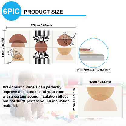 JBER Art Acoustic Panels 6 Pack Self-Adhesive（Series 2）