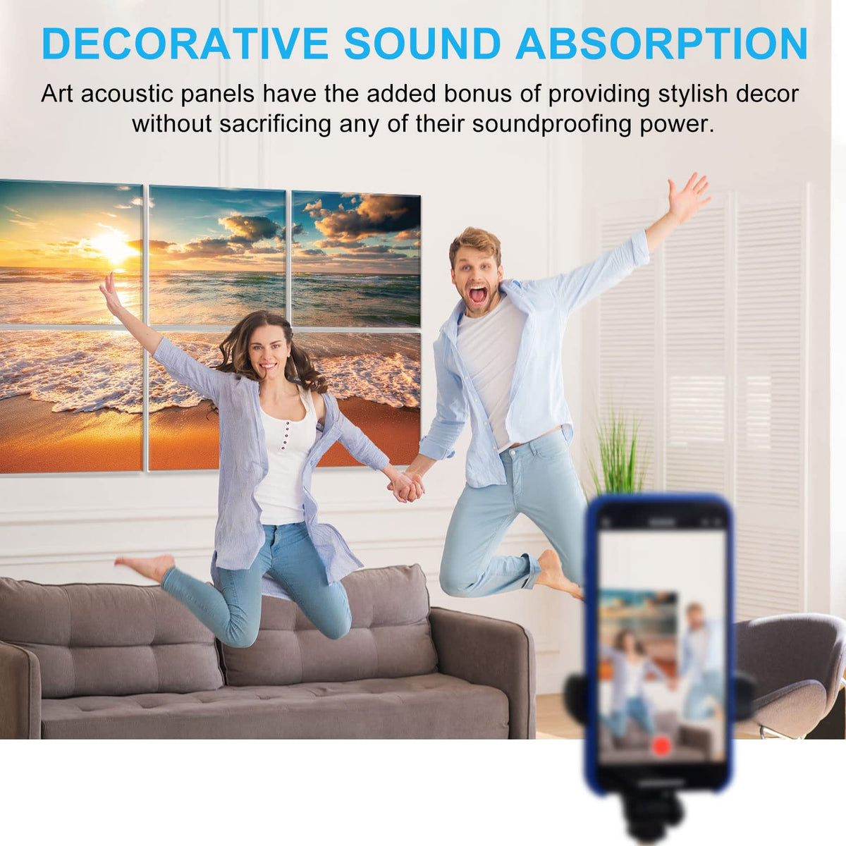 JBER Art Acoustic Panels 6 Pack Self Adhesive（Series 1）