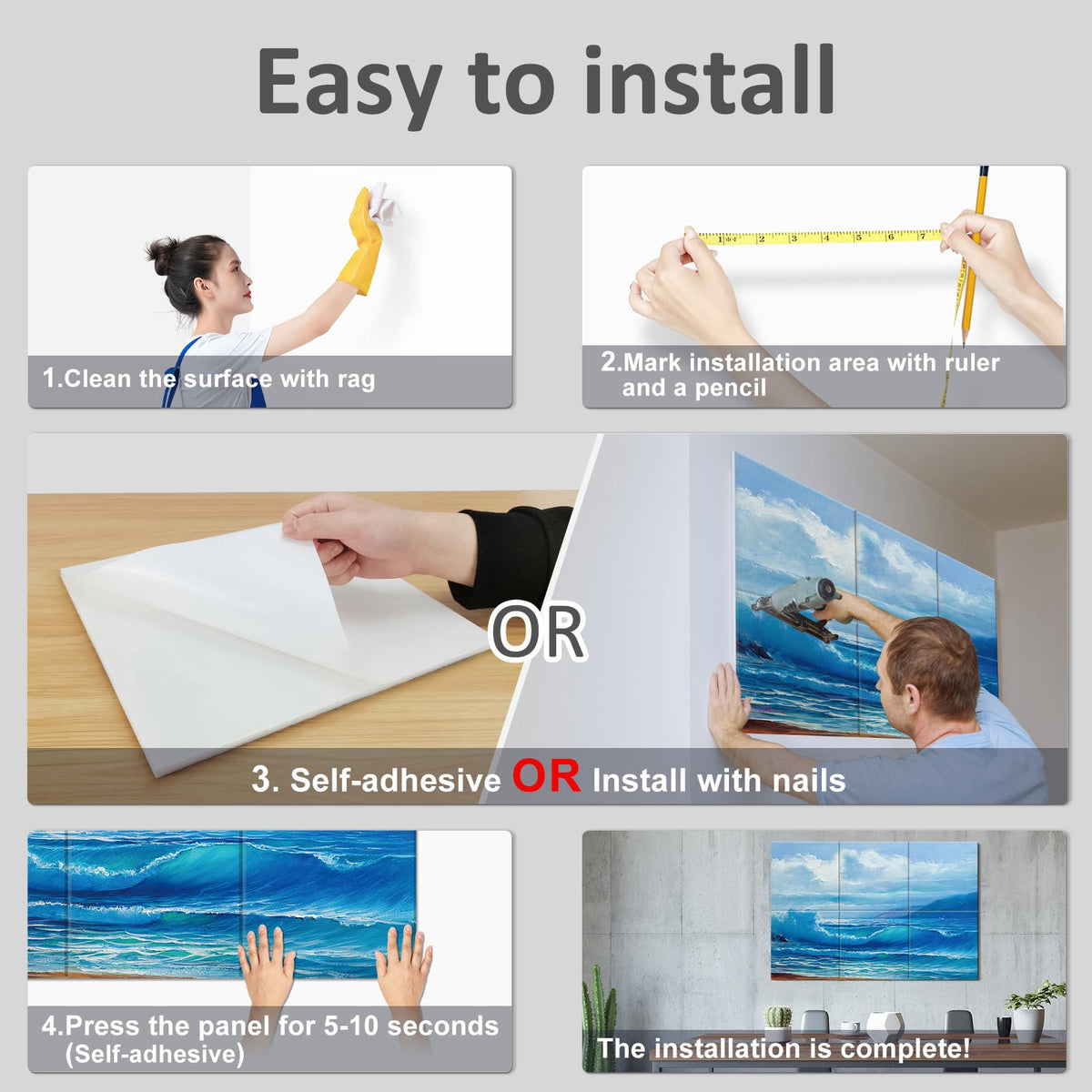 JBER Art Acoustic Panels 6 Pack Self-Adhesive（Series 6）