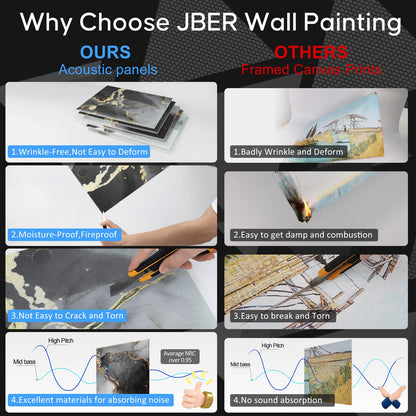 JBER Art Acoustic Panels 6 Pack Self-Adhesive（Series 2）