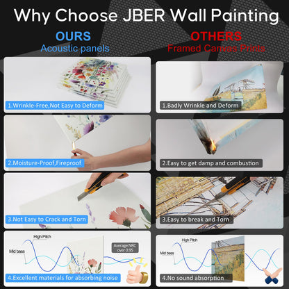 JBER Art Acoustic Panels 6 Pack Self-Adhesive（Series 6）
