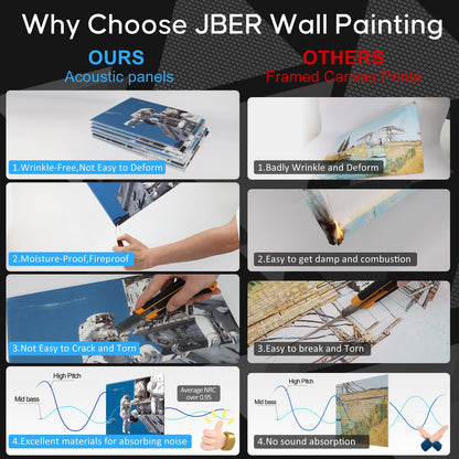 JBER Art Acoustic Panels 6 Pack Self-Adhesive（Series 5）