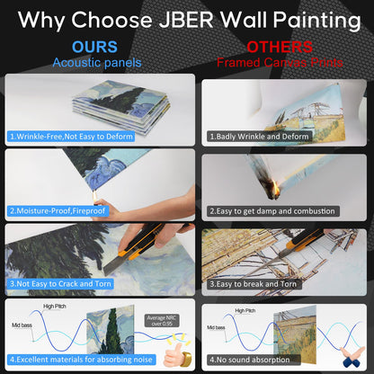 JBER Art Acoustic Panels 6 Pack Self-Adhesive（Series 5）