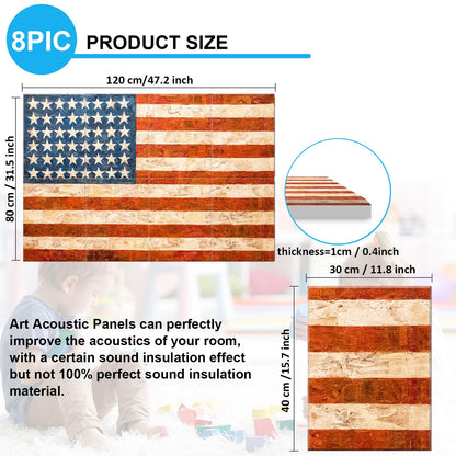 JBER Art Acoustic Panels 8 Pack Self-Adhesive