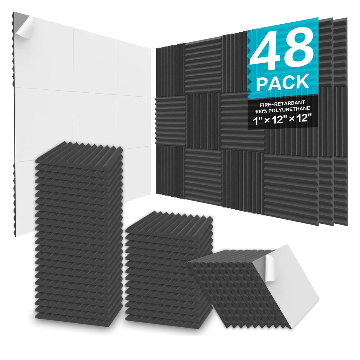JBER Acoustic Foam Panels Wedge-shaped Self-Adhesive