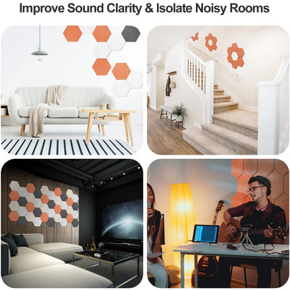 JBER Hexagon Acoustic Foam Panels Self-Adhesive