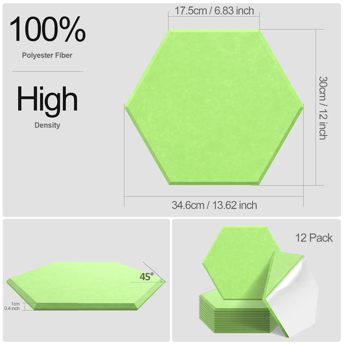 JBER Hexagon Acoustic Foam Panels Self-Adhesive