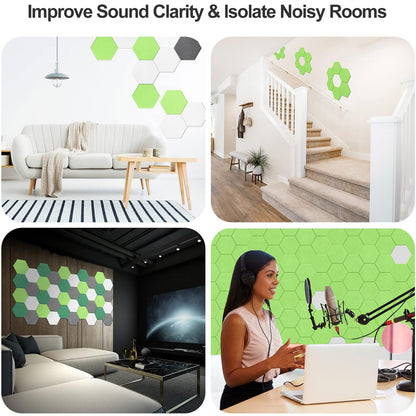 JBER Hexagon Acoustic Foam Panels Self-Adhesive