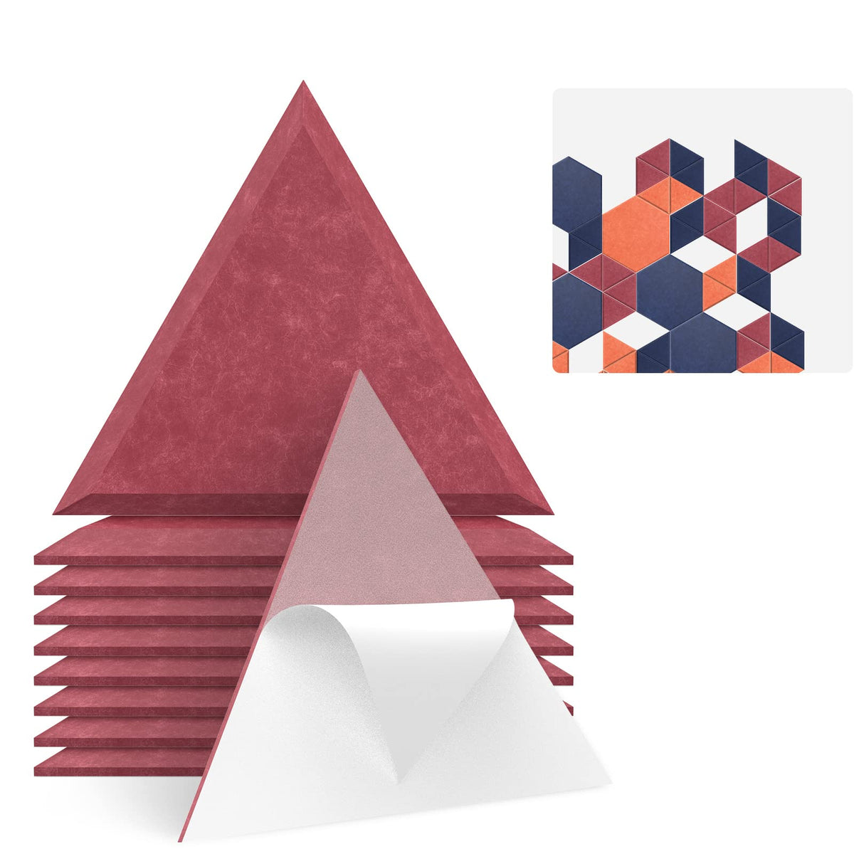 JBER Triangle Wedge Acoustic Panels Self-Adhesive